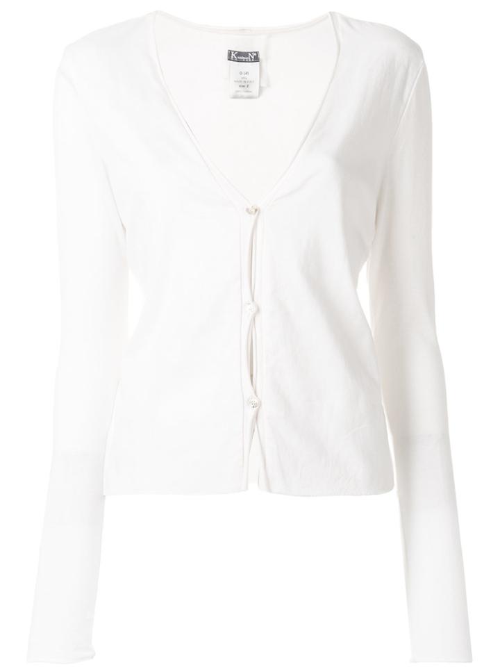 Kristensen Du Nord Rolled Edged V-neck Cardigan - Nude & Neutrals