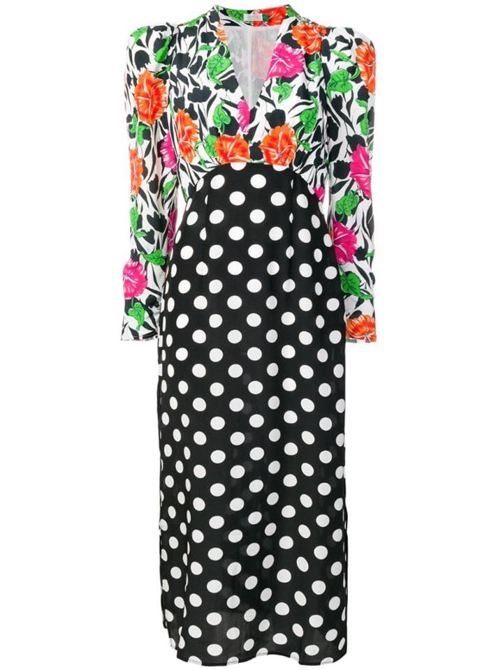 Rixo Floral Spot Print Maxi Dress - Black