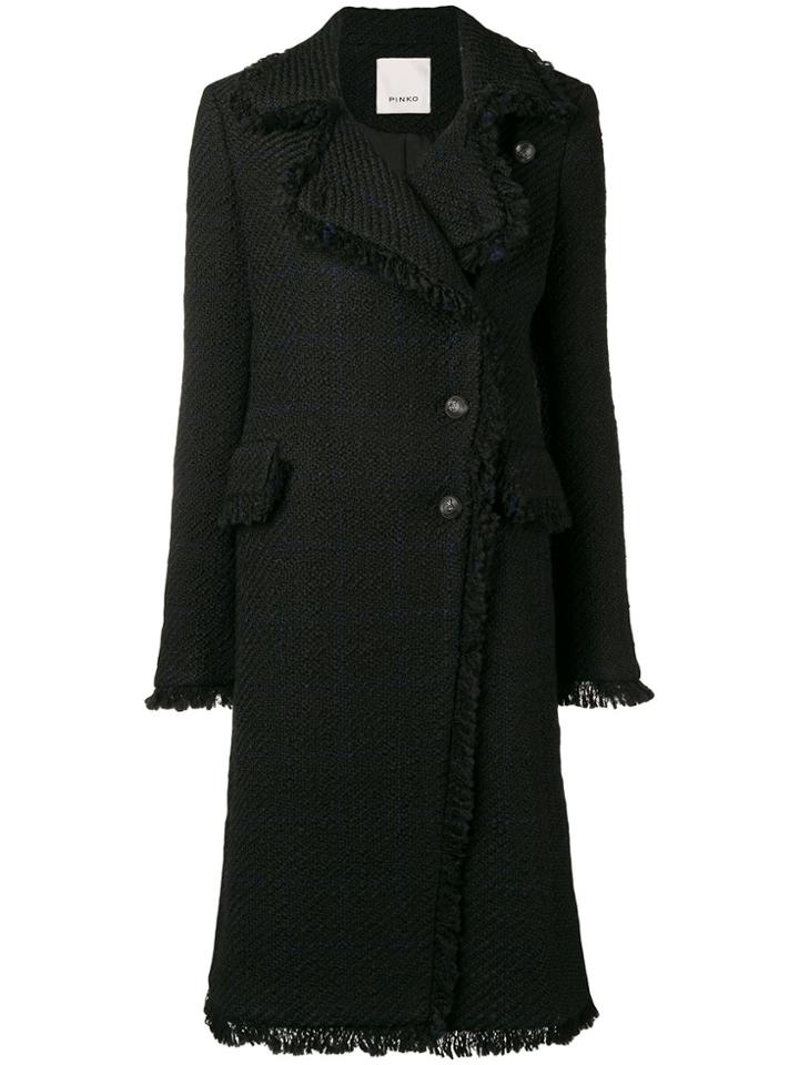Pinko Classic Single-breasted Coat - Black