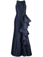 Badgley Mischka Ruffled Side Gown - Purple