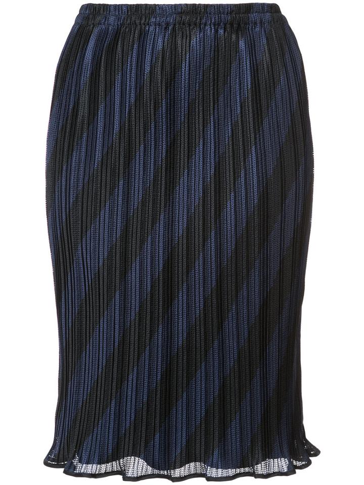 Alexander Wang - Striped Skirt - Women - Polyester - Xs, Black, Polyester