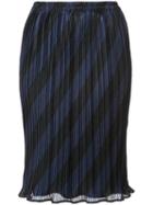 Alexander Wang - Striped Skirt - Women - Polyester - Xs, Black, Polyester
