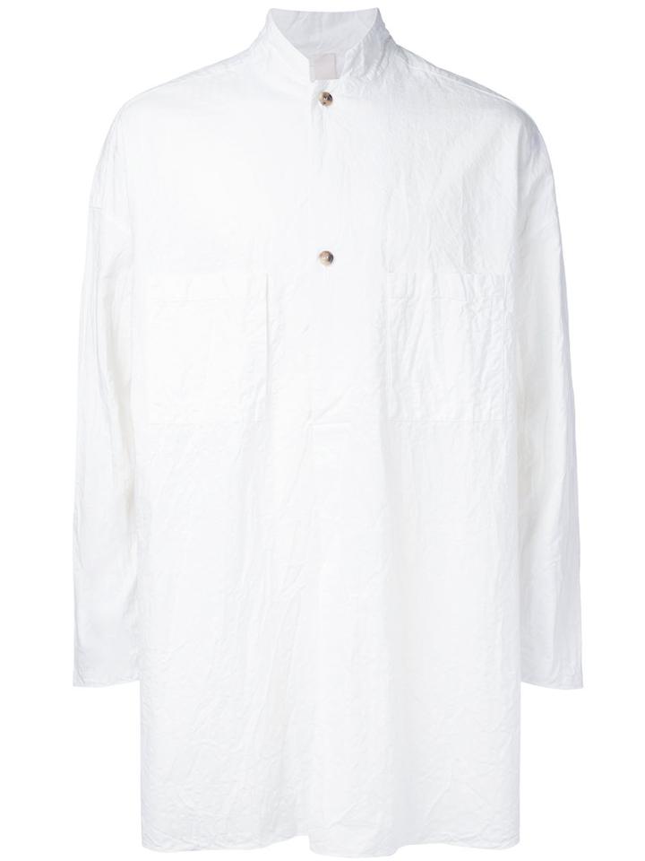 Forme D'expression Standing Collar Shirt, Men's, Size: Medium, White, Cotton/modal