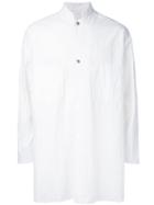 Forme D'expression Standing Collar Shirt, Men's, Size: Medium, White, Cotton/modal