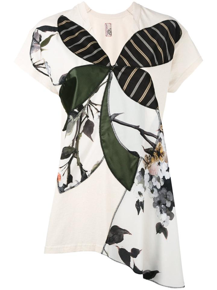 Antonio Marras - Patchwork Panel T-shirt - Women - Cotton/polyester - 1, Nude/neutrals, Cotton/polyester