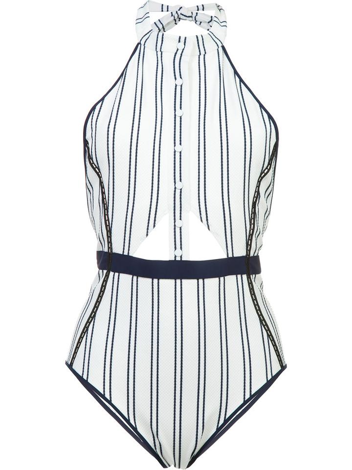 Jonathan Simkhai - Halter Snap Front One Piece - Women - Polyester/spandex/elastane - Xs, White, Polyester/spandex/elastane