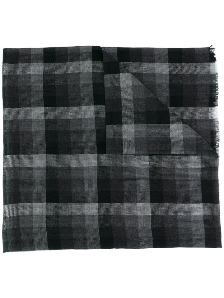 Ermenegildo Zegna Checked Scarf - Black