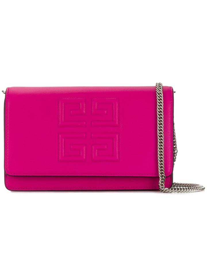 Givenchy Logo Embroidered Shoulder Bag - Pink