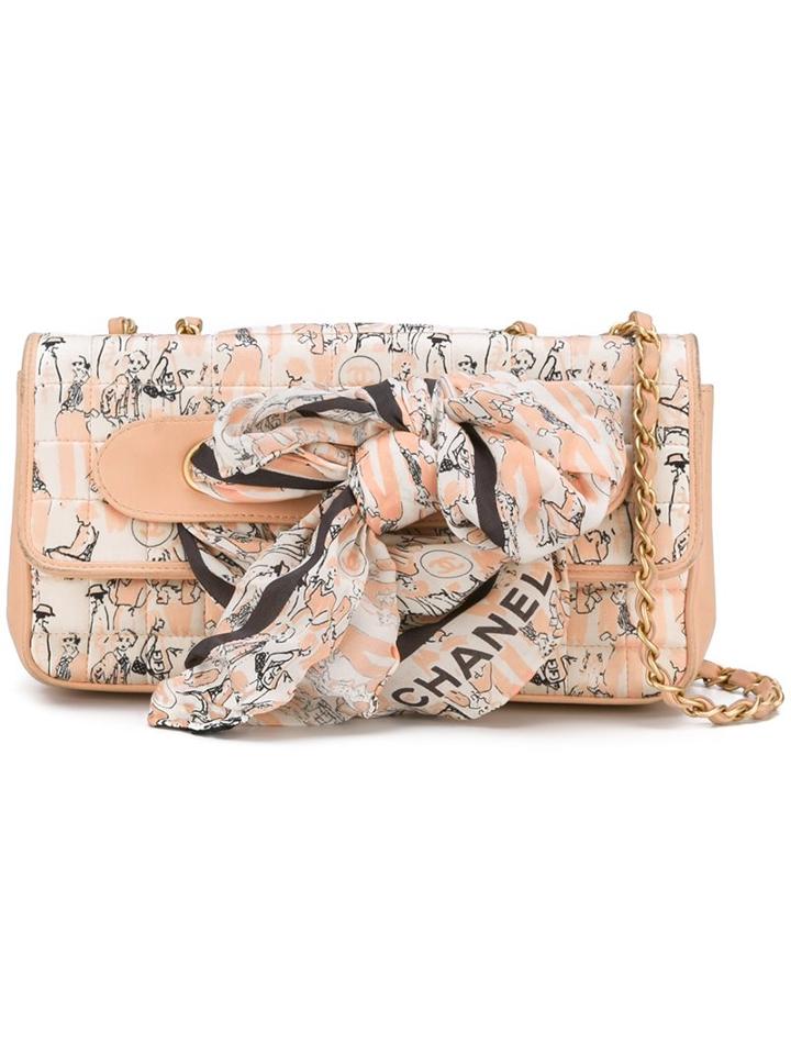 Chanel Vintage Printed Scarf Shoulder Bag