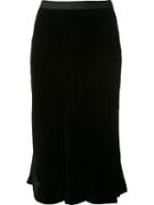 T By Alexander Wang Velvet Midi Skirt, Women's, Size: Small, Black, Silk/polyester/rayon