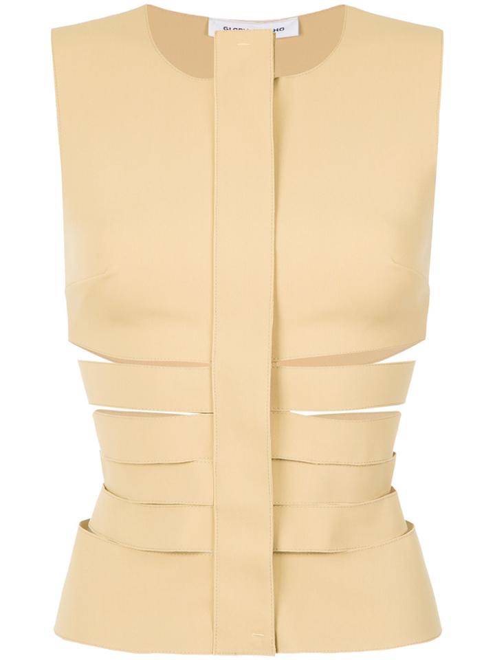 Gloria Coelho Cut Out Gilet - Nude & Neutrals