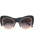 Pomellato Oversized Cat Eye Frame Sunglasses - Black