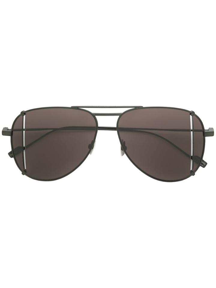 Saint Laurent Eyewear Double Bridge Aviator Sunglasses - Black