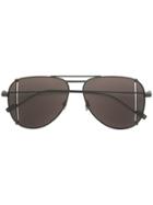 Saint Laurent Eyewear Double Bridge Aviator Sunglasses - Black