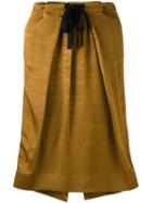Victoria Beckham - Folded Straight Skirt - Women - Viscose - 12, Brown, Viscose