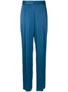 Stella Mccartney Straight Satin Trousers - Blue