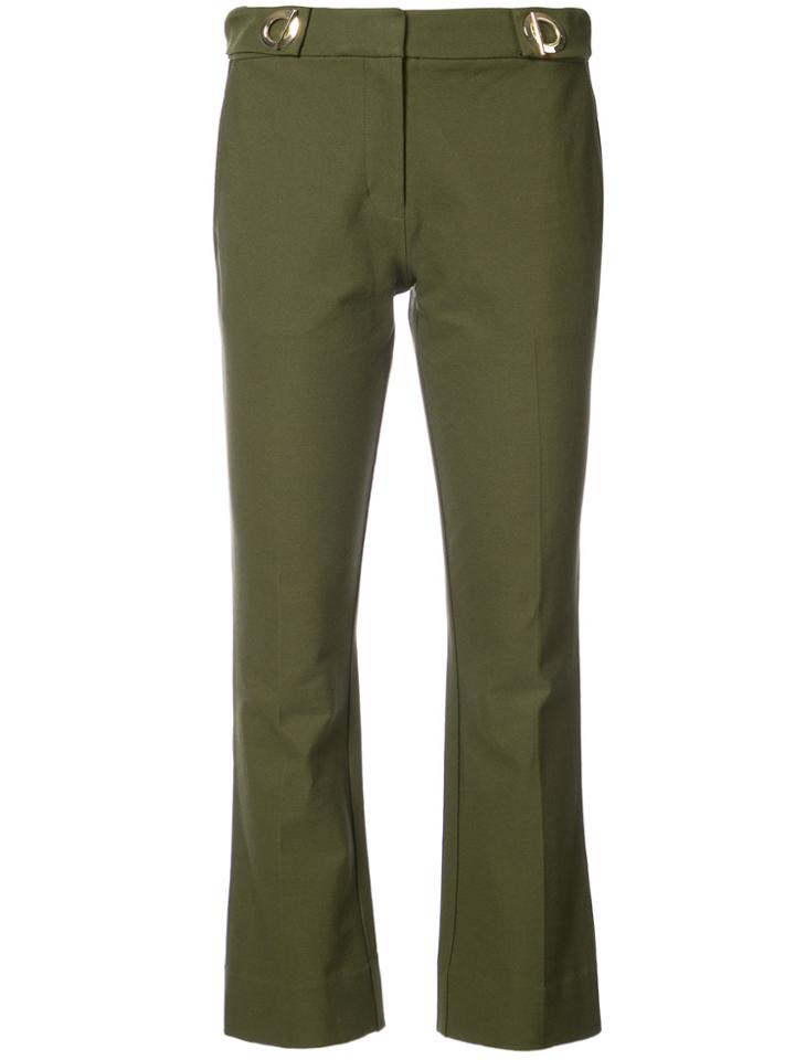 Derek Lam 10 Crosby Cropped Flare Trouser With Grommet Detail - Green