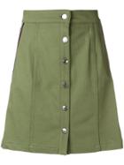 Être Cécile A-line Button Skirt - Green