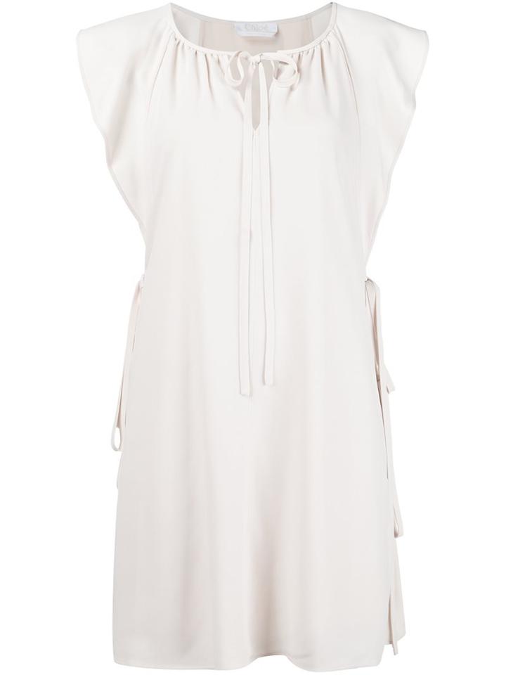 Chloé Sleeveless Ruffle Shoulder Dress