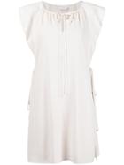 Chloé Sleeveless Ruffle Shoulder Dress