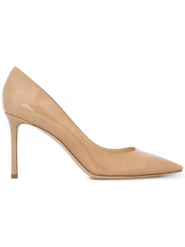 Jimmy Choo Nude Romy 85 Patent Leather Pumps - Neutrals
