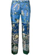 F.r.s For Restless Sleepers Printed Cropped Trousers - Blue