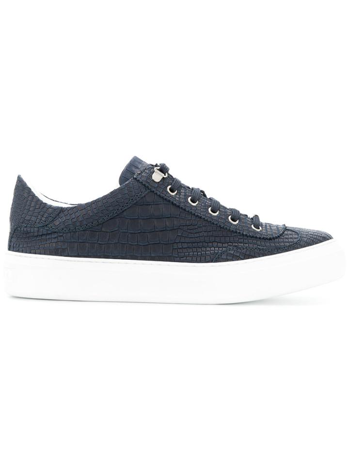 Jimmy Choo Crocodile Embossed Sneakers - Blue