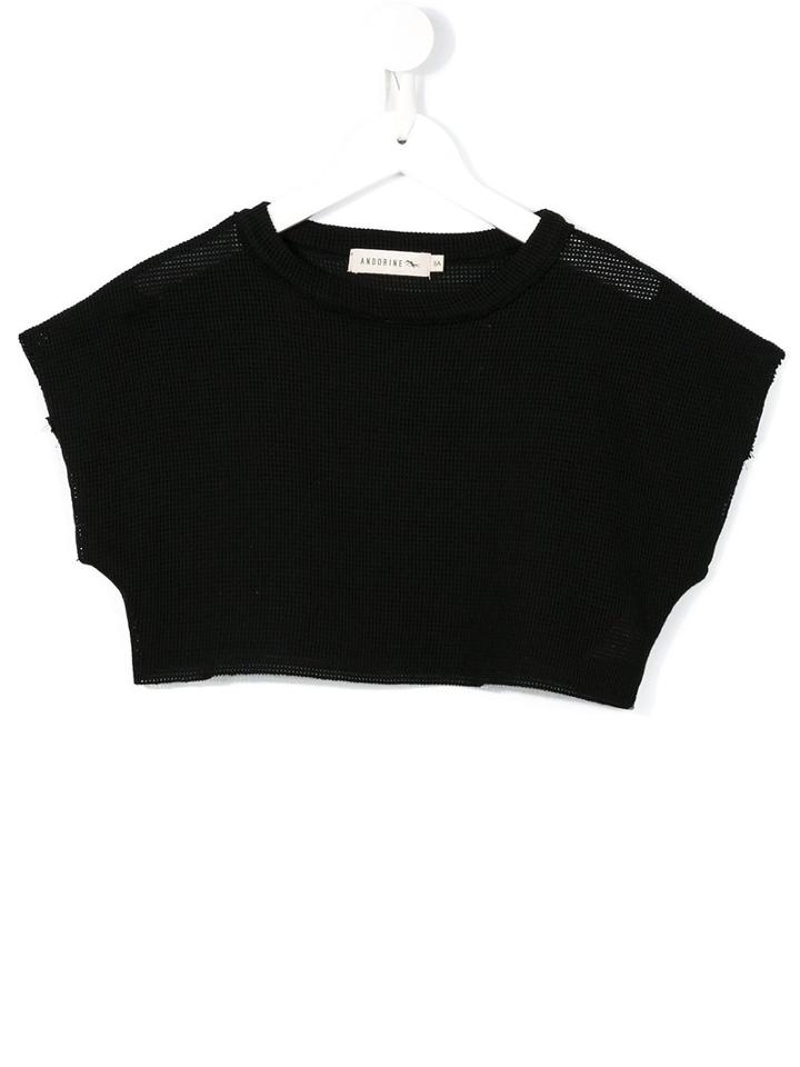 Andorine Mesh Top, Size: 12 Yrs, Black
