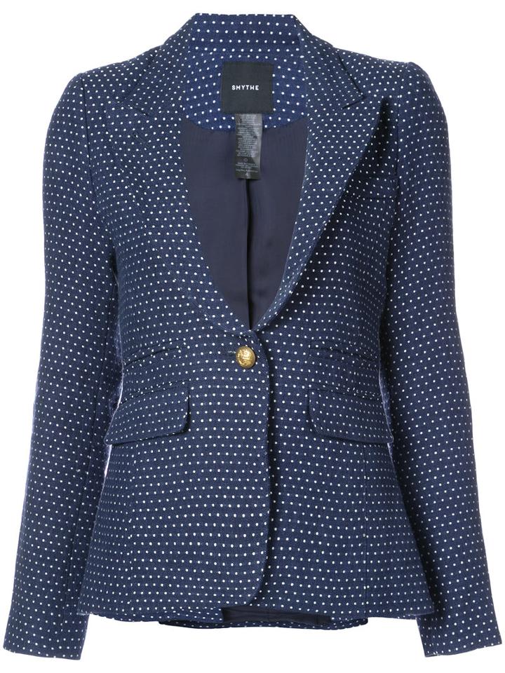 Smythe - Peak Label Blazer - Women - Linen/flax/acrylic/nylon/cupro - 10, Blue, Linen/flax/acrylic/nylon/cupro