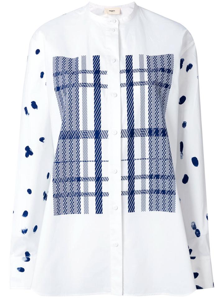 Ports 1961 Checked Panels Shirt - White