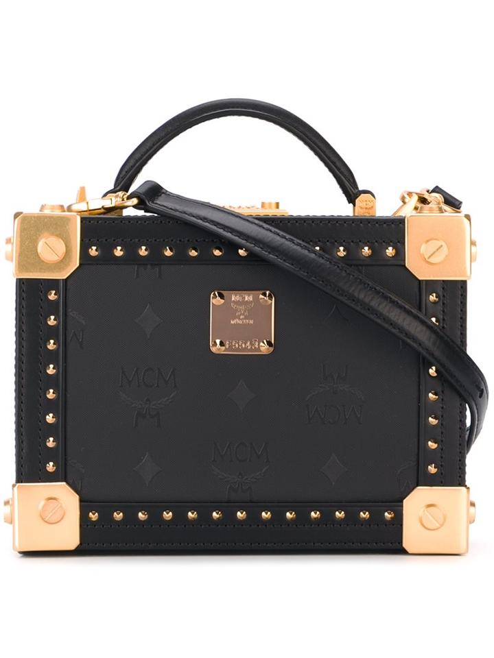 Mcm Studded Box Tote Bag, Women's, Black
