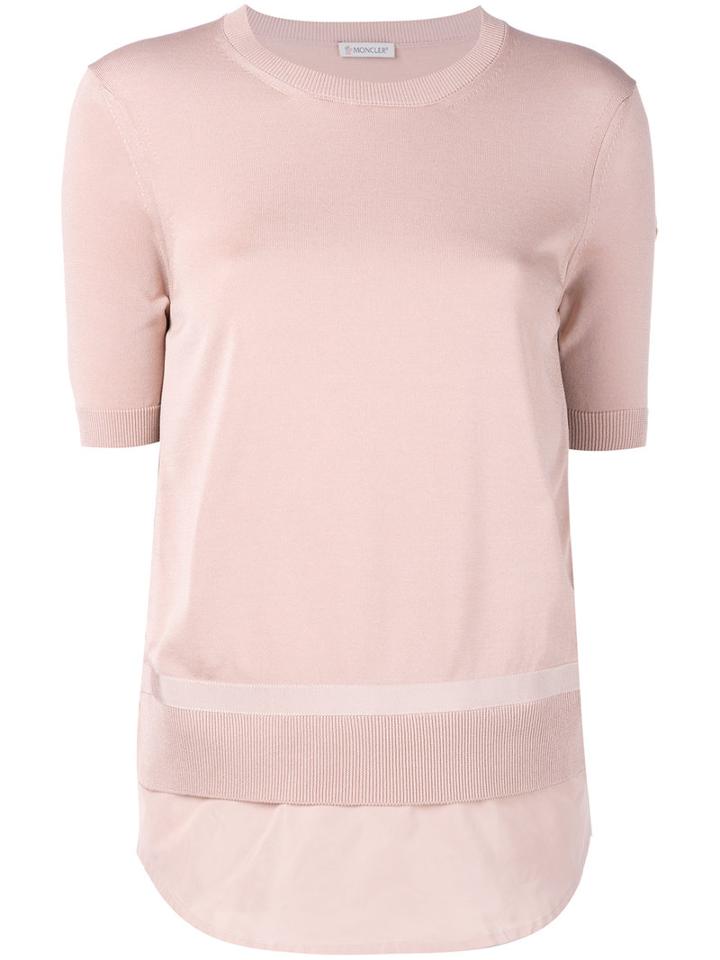 Moncler - Layered Knitted Top - Women - Cotton/polyester/viscose - Xs, Pink/purple, Cotton/polyester/viscose