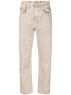 Proenza Schouler Pswl Cropped Straight Rigid Denim Jeans - Brown