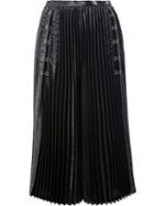 Comme Des Garçons Noir Kei Ninomiya - Pleated Cropped Trousers - Women - Polyester/cupro - M, Black, Polyester/cupro