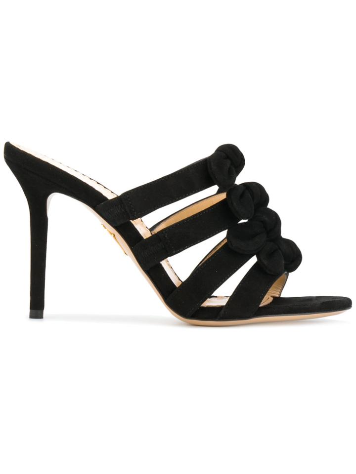 Charlotte Olympia 'blyton' Bow Embellished Mules - Black