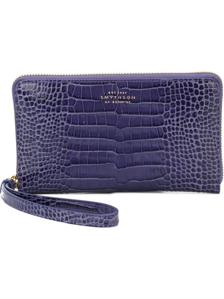 Smythson Crocodile Skin Effect Wallet