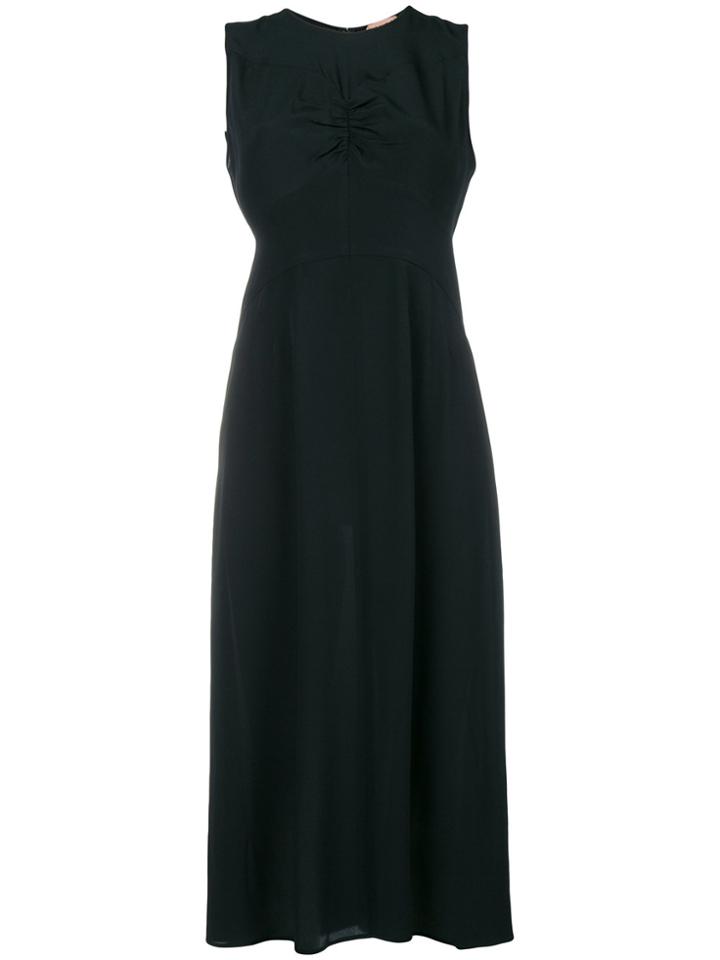 No21 Gathered Front Midi Dress - Black