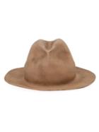 Horisaki Design & Handel Distressed Felt Hat, Men's, Size: Large, Nude/neutrals, Rabbit Fur