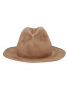 Horisaki Design & Handel Distressed Felt Hat, Men's, Size: Large, Nude/neutrals, Rabbit Fur