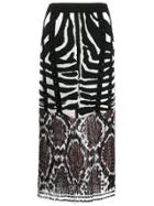 Amen Fringed Embellished Skirt - Black