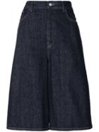 Mm6 Maison Margiela - Cropped Wide Leg Jeans - Women - Cotton - 38, Blue, Cotton