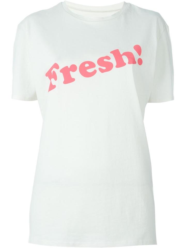 6397 Fresh! Print T-shirt, Women's, Size: S, White, Cotton