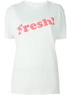 6397 Fresh! Print T-shirt, Women's, Size: S, White, Cotton