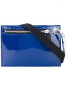 Msgm Bustina Uomo Bag, Men's, Blue, Calf Leather/polyester