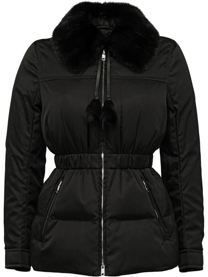 Prada Down Jacket With Mink Fur Collar - Black