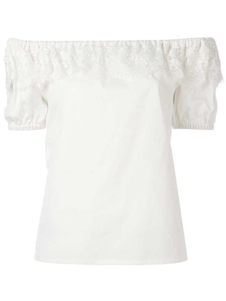 Perseverance London Off-the-shoulder Blouse, Women's, Size: 6, White, Cotton