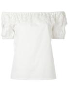 Perseverance London Off-the-shoulder Blouse, Women's, Size: 6, White, Cotton