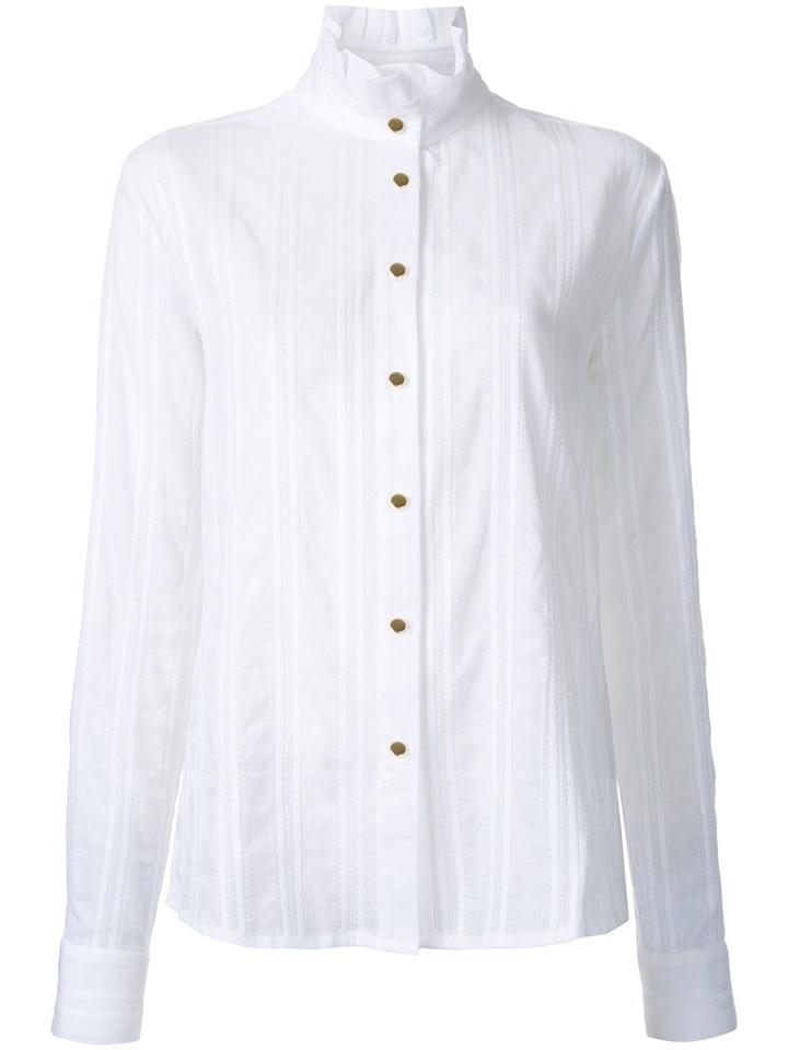 Macgraw Rosette Shirt, Women's, Size: 12, White, Cotton