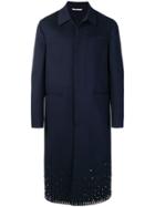 Valentino Studded Longline Coat - Blue