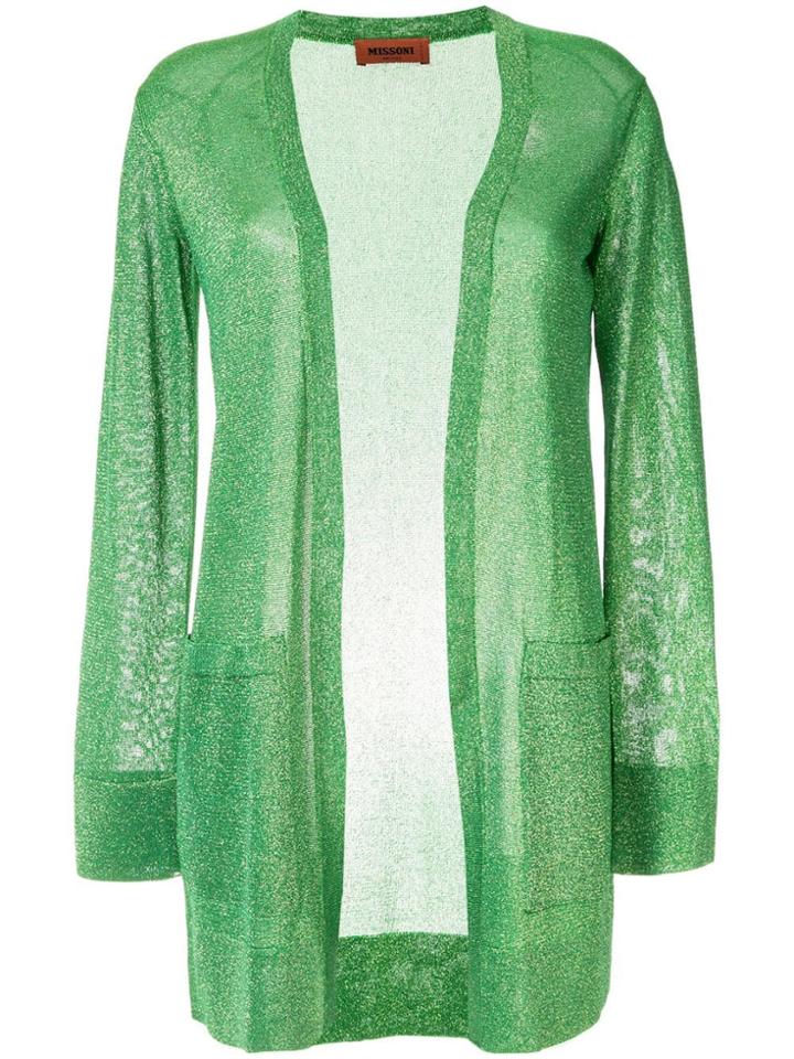 Missoni Long Glittery Cardigan - Green